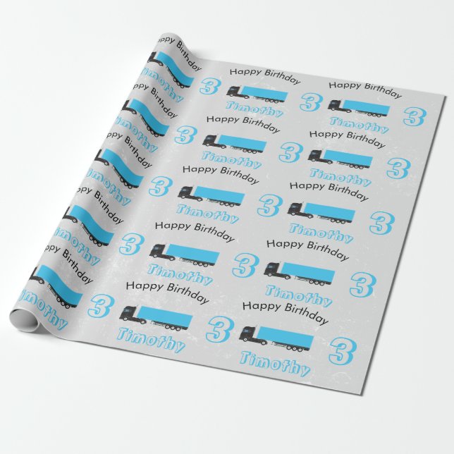 Papel De Regalo Camiones de transporte de camiones semirremolques  (Desenrollado)