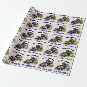 Papel De Regalo Camiones monstruo en el barro