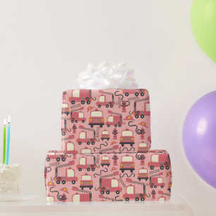 Papel De Regalo Camiones rojos Bomberos Bomberos Niños Vehículos d