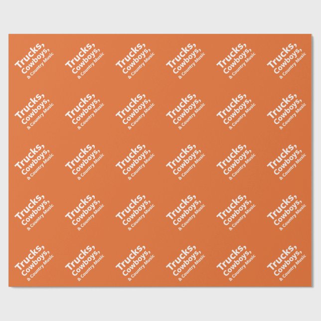 Papel De Regalo Camiones, vaqueros y música country (Superficie plana)