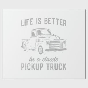 Papel De Regalo Camioneta Clásica Tipo Vintage