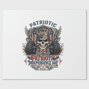 Papel De Regalo Camioneta Monstruo Patriótica 1776 Fuera de Carret