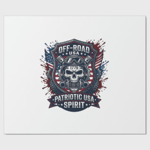 Papel De Regalo Camioneta Monstruo Patriótica 1776 Fuera de Carret