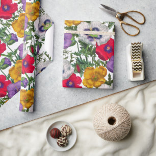 Papel De Regalo Camionetas amarillas rojas y verdes hojas