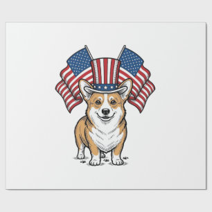 Papel De Regalo Camisa de diseño de grabado vintage de perro Corgi