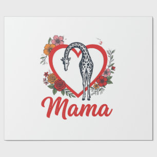 Papel De Regalo Camisa Floral Corazón Mamá Jirafa Vintage Diseño_1