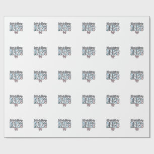 Papel De Regalo Camisa Floral Vintage Enfermera de Parto y Labor D