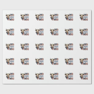 Papel De Regalo Camisa Patriótica Vaca Rojo Blanco Moo 4 de Julio 