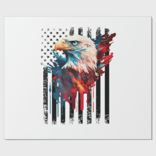 Papel De Regalo Camiseta Águila Bandera Americana Hombres Niños Pa