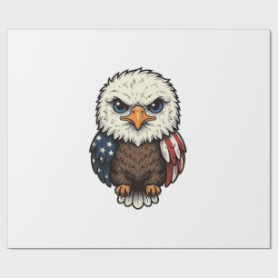 Papel De Regalo Camiseta Águila Bebé Patriótica Grabada Vintage_1