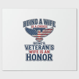 Papel De Regalo Camiseta Águila Patriótica Honor Esposa de Veteran