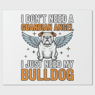 Papel De Regalo Camiseta Ángel de la Guarda Bulldog Amante de Perr