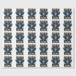 Papel De Regalo Camiseta Born To Kick Vintage Soccer Wings Diseño_