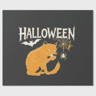 Papel De Regalo Camiseta clásica de Halloween de gato vampiro