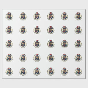 Papel De Regalo Camiseta con diseño de grabado vintage de marmota 