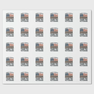 Papel De Regalo Camiseta de bandera militar patriótica de Veterano