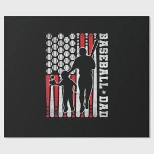 Papel De Regalo Camiseta De Béisbol Masculina Padre Entrenador Bat