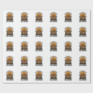 Papel De Regalo Camiseta de Bruja Calabaza Espantapájaros de Hallo