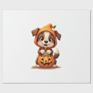 Papel De Regalo Camiseta de cachorro de Halloween lindo � Perro de