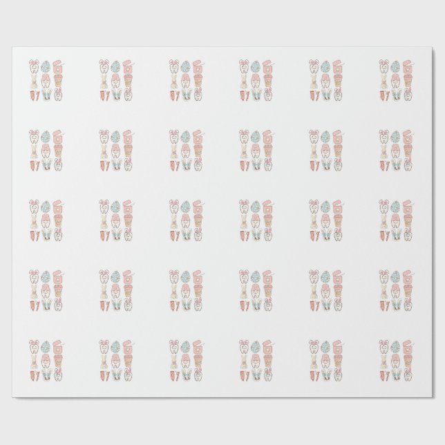 Papel De Regalo Camiseta de conejito de dientes de asistente denta (Superficie plana)