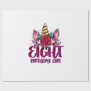 Papel De Regalo Camiseta de cumpleaños para niña de 8 años Cumplea