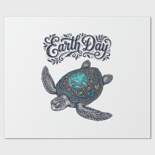 Papel De Regalo Camiseta de diseño de grabado vintage de tortuga m