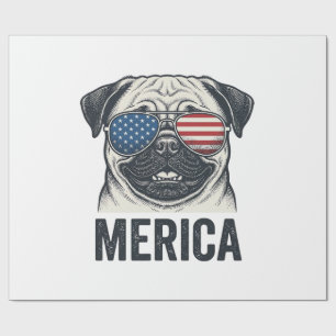Papel De Regalo Camiseta de diseño de grabado vintage Patriótico P