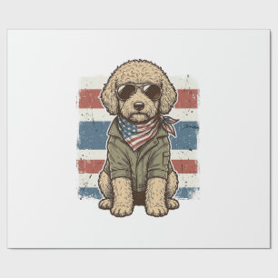 Papel De Regalo Camiseta de diseño de perro garabato patriótico vi