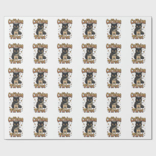 Papel De Regalo Camiseta de Fantasía del Guerrero Gato Negro