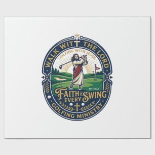 Papel De Regalo Camiseta de golf de Jesús Diseño basado en la fe_1