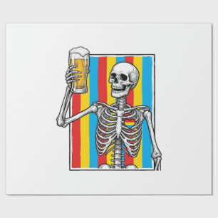 Papel De Regalo Camiseta de grabado vintage de arcoíris de cerveza