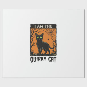 Papel De Regalo Camiseta de grabado vintage de Halloween de gato p