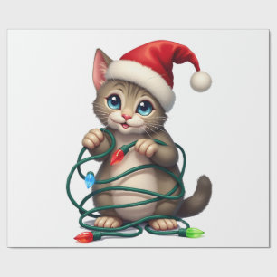 Papel De Regalo Camiseta de Navidad con cuello en V de gato siamés