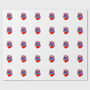 Papel De Regalo Camiseta de Perezoso Colorido - Corazón de Perezos