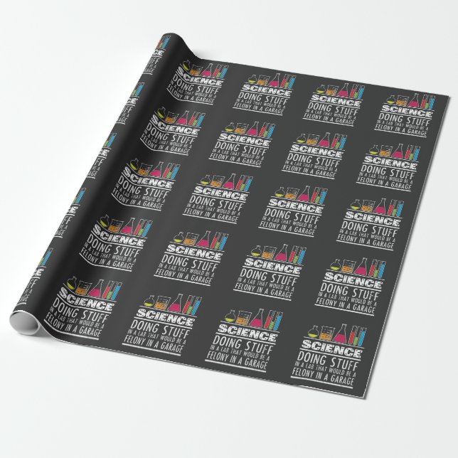 Papel De Regalo Camiseta de química científica divertida para nerv (Desenrollado)