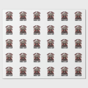 Papel De Regalo Camiseta de terror vintage Diseño de cráneo de la 