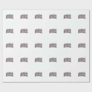 Papel De Regalo Camiseta de tipografía floral vintage de enfermera
