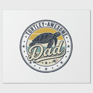 Papel De Regalo Camiseta de tortuga vintage para papá genial_1