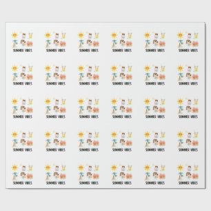 Papel De Regalo camiseta de vibraciones de verano lindas para niño