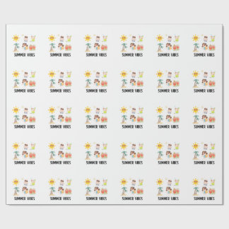 Papel De Regalo camiseta de vibraciones de verano lindas para niño