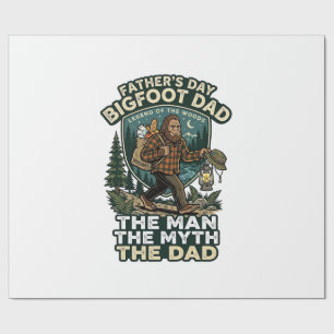 Papel De Regalo Camiseta Día del Padre Bigfoot Papá Fuerte Silenci