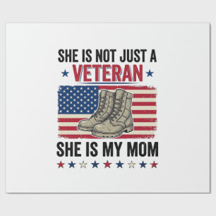 Papel De Regalo Camiseta Diseño Botas Militares Patrióticas Madre 