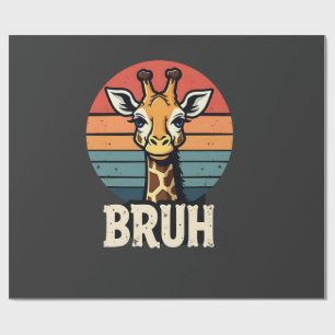 Papel De Regalo Camiseta divertida de jirafa de animal Meme cara f