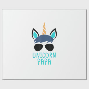 Papel De Regalo Camiseta Divertida de Papá Unicornio Regalo del Dí