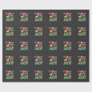 Papel De Regalo Camiseta Divertida Navidad en Julio Santa Jirafa P