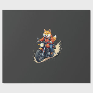 Papel De Regalo Camiseta divertida, Shiba Inu, Motocicleta, Perro,