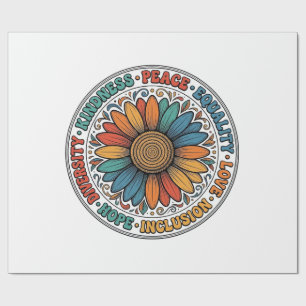 Papel De Regalo Camiseta Flor De Bondad Vintage Paz Igualdad_1