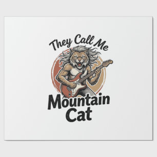 Papel De Regalo Camiseta Gráfica de Gato de Montaña Grabado Vintag