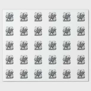Papel De Regalo Camiseta gráfica de jinete de dinosaurio con graba