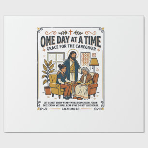 Papel De Regalo Camiseta Gráfica Jesús Cuida Padres Ancianos Chris